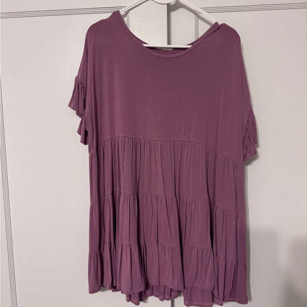 Beeson River Women’s Plum Ruffle Top